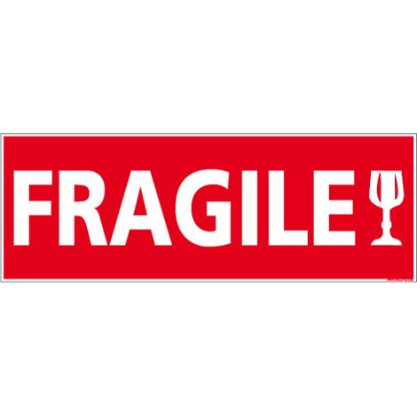 Adhésif de conditionnement FRAGILE – Étiquette de signalisation – 210 x 75 mm
