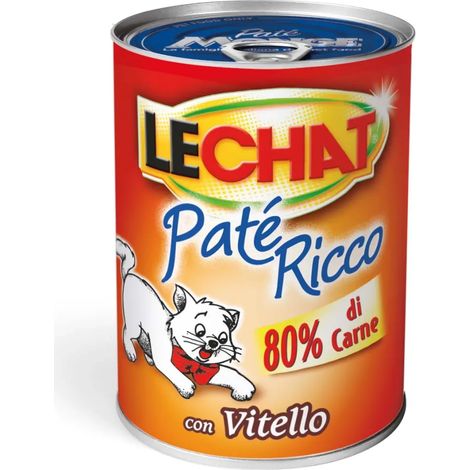 PATE' PER GATTI 'LECHAT RICCO' vitello - gr 400- 24 pezzi - MONGE
