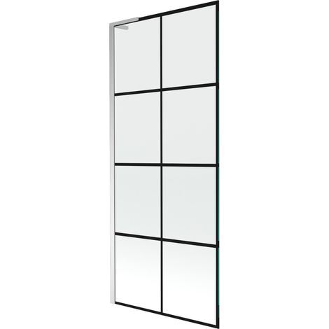 Paroi de baignoire à 1 volet Mexen Next L 80 x 150 cm, motif noir, chrome - 895-080-000-03-77-01 (1/5)