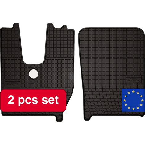 Tapis de voiture en caoutchouc, compatibles avec le camion Iveco S-WAY (2019-), retient l'eau et la boue, zone de pédale renforcée, entretien facile, matériau en caoutchouc durable (1/5)