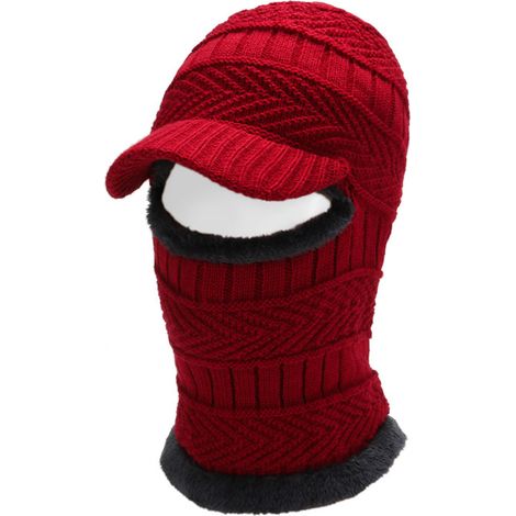 Balaclava - Bonnet Tricoté Chaud Anti-Vent pour Ski Cyclisme Randonnée - Masque Visage Intégral Hiver - Taille Unique (1/5)