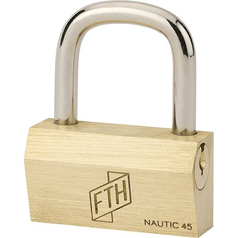 Cadenas FTH NT à clé, corps en laiton et anse en acier cémenté, ouverture latérale par clé, base de 45mm, 3 clés - FTH (1/5)