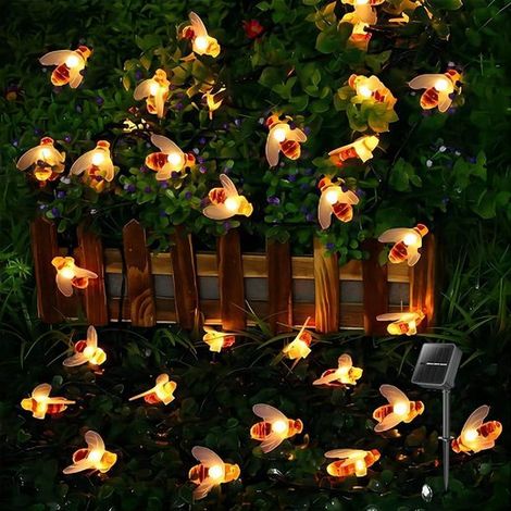 Lampe solaire LED, Bande LED, Guirlande d'abeille solaire, 7M 50 lumières, Convient pour jardin, mariage, fête, KINSI (1/5)