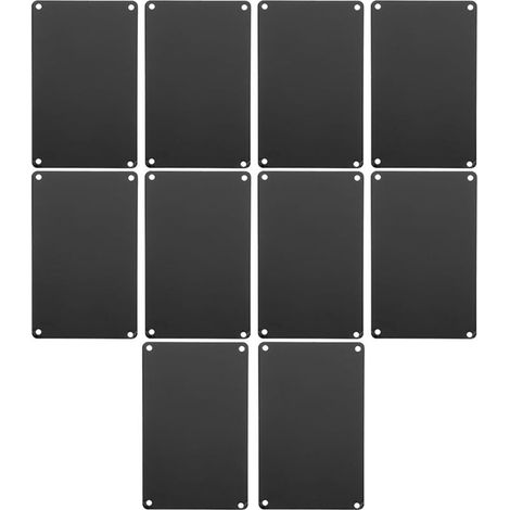 Schwarz eloxierte Aluminiumplatte 90 x 50 mm, 0,5 mm dick, 10er-Packung, 4 Löcher, für DIY-Gravuren und (1/5)