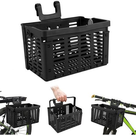 Cestino per bicicletta, cestino pieghevole, cestini per bicicletta, cestino portaoggetti, cestino per la spesa, grande capacità, cestino per bicicletta in plastica con maniglie, leggero, montaggio sul (1/5)