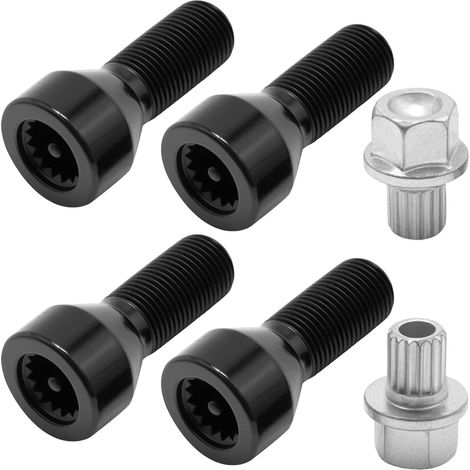 Lot de 4 Boulons et Écrous de Roue M14 x 1.25 - Référence 36136776076 pour BMW et Mini (1/5)