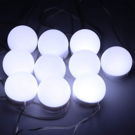 Set di 10 lampadine per specchio – 8W dimmerabili – per cabina armadio, bagno e bagno