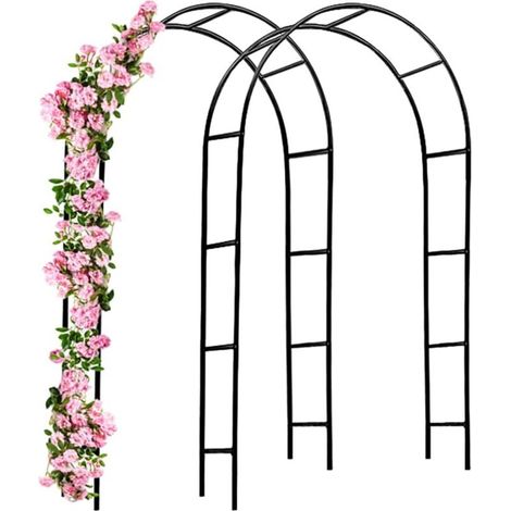 x Garden Arch 240 x 140 x 37 cm for climbing plants, rose arch, stake, outdoor decoration