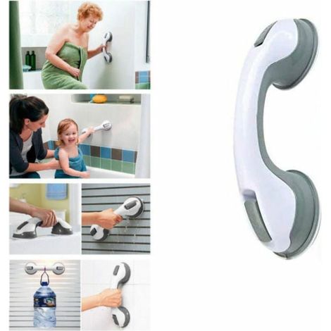 Poignée avec ventouse, main courante mobile, poignée de sécurité, support de salle de bain, poignée de douche, poignée de sécurité pour salle de douche, armoire, porte vitrée, fenêtre (1/4)