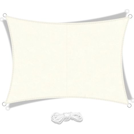 Voile d'ombrage rectangulaire en polyester, imperméable et résistante aux UV (1/5)
