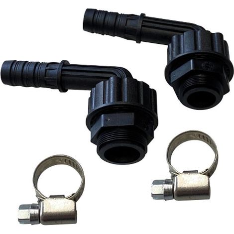 Jeu d'adaptateurs de prise pour robinets d'eau, M22 x DN20(3/4") et M24 x DN20(3/4"), avec deux colliers de serrage