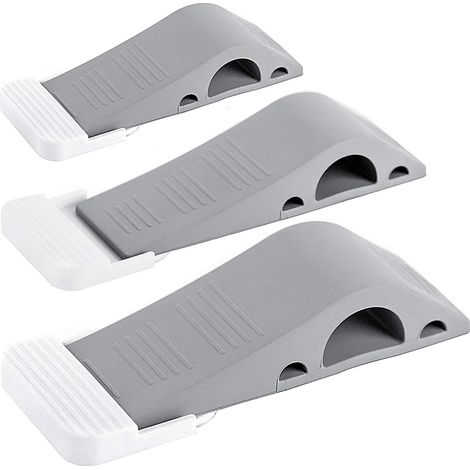 Door Stop - Wedge Rubber Door Stop - Non-Slip Non-Marking For Hardwood Carpet Tile Concrete Stone Linoleum - Pack Of 3 (1/5)