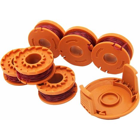 6pcs replace WORX WA0010 String Trimmer and 1 String Trimmer Spool Cap, compatible with WA0010,6 + 2 (1/5)