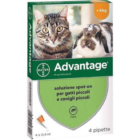 ANTIPARASSITARIO 'ADVANTAGE SPOT-ON'  4 kg  - 4 pipette ml 0,4