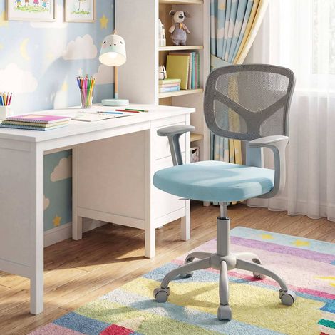 Kids Adjustable Desk Chair with Swivel Wheels - Blue (1/5)
