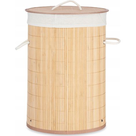 Kipit COMFY PLACE cesta de ropa beige 48 litros bambú
