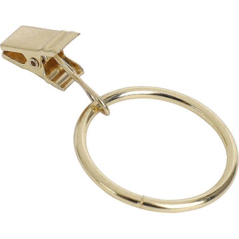 40 Stück Gardinenringe mit Clips und stabilen Gardinenhaken für Spannstangenhalterung, 1,26 Zoll – Hochwertiges Gardinenzubehör Gold (1/5)