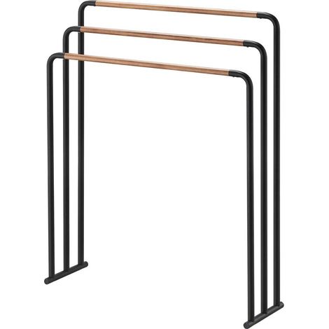 Yamazaki Toallero elegante negro mate blanco 70x19x83 cm