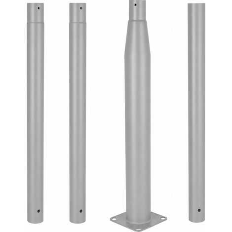 Palo lampione smontabile da 4 m, grigio