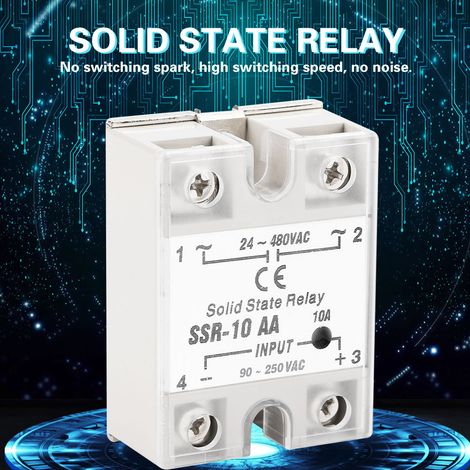 10-A-SSR-Modul, AC-AC-Halbleiterrelais, Eingang 90–250 V AC, Ausgang 24–480 V AC (1/5)