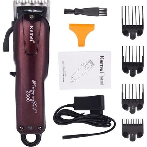 Kemei KM-2600 Professioneller elektrischer Haarschneider – 120 Minuten Akkulaufzeit – Schwarz (1/4)