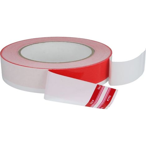 Ruban-cache rouge/blanc 25 mm