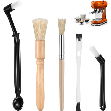 Accessoire pour moulin à café en bois et en plastique, avec manche en bois et brosse de nettoyage pour le dosage.-AquaForge (1/5)