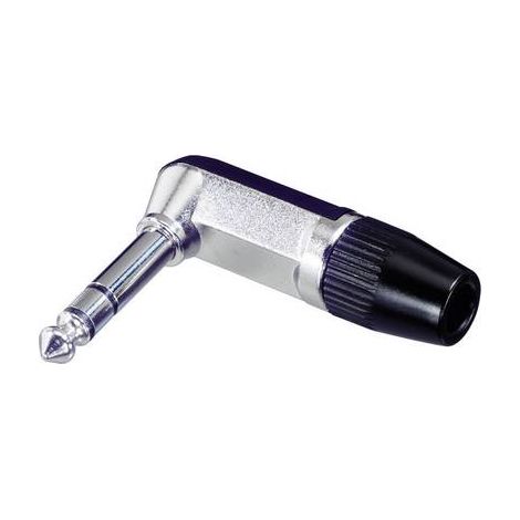 Jack 6.35 mm mâle, coudé Rean AV NYS208 Nombre de pôles: 3 stéréo argent, noir 1 pc(s) (1/2)