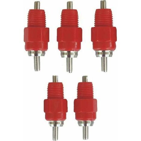 SABIR 5 Pcs Eau Tetine Poulet Alimentateur Fournitures de Volaille Poule Vis dans le style, rouge (1/5)