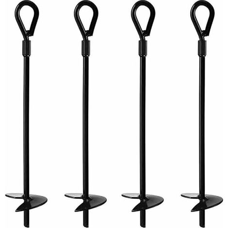 royaluxe - Ensembles Sol Ancres,Kit d'ancrage Robuste,4 pcs Ancrage au Sol Ensembles,Trampoline Arrimage Kit,pour Trampoline,balançoire,Tente pour Animaux domestiques,Camping,cabines de Jeux (1/5)