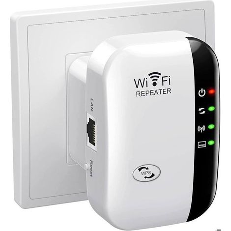 KLVGTIFS PU - Répéteur WiFi Puissant 300Mbps Amplificateur WiFi 2.4GHz WiFi Range Booster WiFi Répéteur Extenseur sans Fil avec Port Ethernet (1/5)