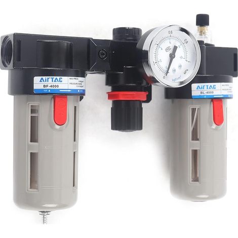 PT1/2 Water Oil Trap Air Filter Regulator Compressor Filter, Water Oil Trap Separator Air Filter Regulator Kit Air Pressure Compressor Gauge Trap Oil Water Separator Tools for Air Compressors (1/5)