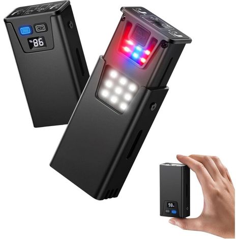 Wiederaufladbare LED-Taschenlampe, taktische Taschenlampe mit Akkuanzeige, 1000 lm, USB-C, IPX5, 1800 mAh, Magnetfuß, rote und blaue Warnleuchten (Schwarz)