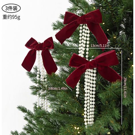 Weihnachtsdekorationen, Perlenschleifen, Christbaumschmuck, Weihnachtsfensterdekorationen