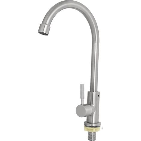 1 / 2BSP 304 Edelstahl Einlochmontage Drehwaschbecken Becken Wasserhahn (1/4)