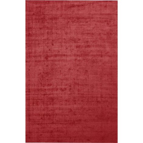 Tapis Chambre 60x110 rouge rectangle fait main motif uni NEO UNI