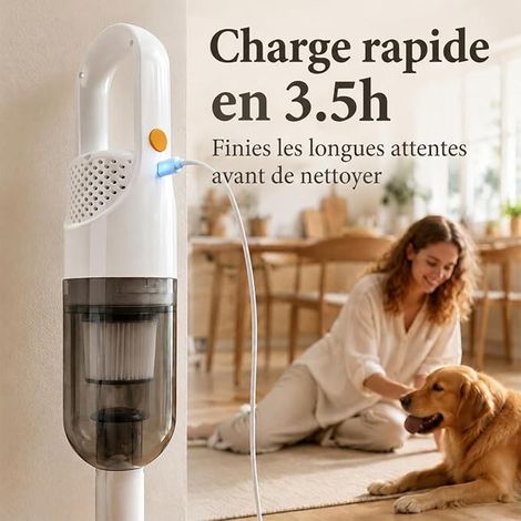 Aspirateur à Main sans Fil Mini-aspirateur Portable Blanc (1/3)