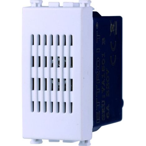 Modulo ronzatore, serie Venus, bianco, 6A, compatibile con serie Vimar Arkè - Ettroit VA1501B (1/3)