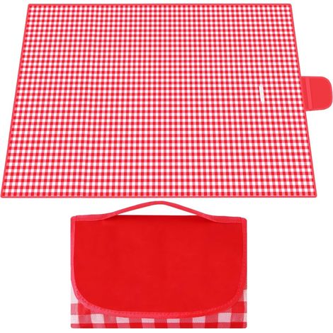 Tapis de pique-nique extérieur imperméable et pliable de 200 x 200 cm, idéal pour la plage, le parc, le camping et la randonnée. (1/5)