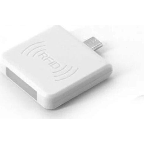 Mini lecteur de cartes d'identité RFID 125 kHz portable, compatible avec les cartes à puce et les cartes EM, via USB. Compatible Windows 8/Android/OTG (blanc). (1/5)