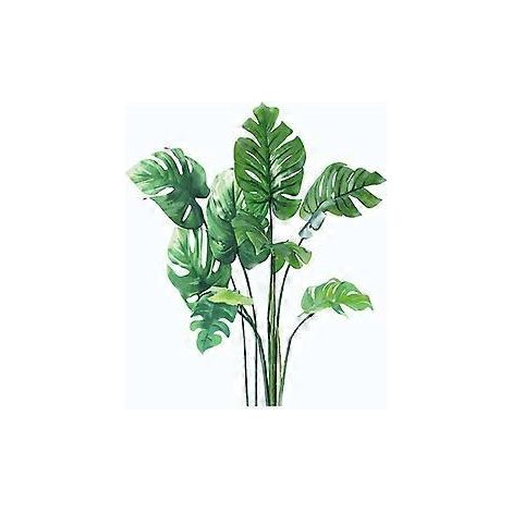 SZTXJ Wandaufkleber mit tropischen Monstera-Blättern, Wandposter mit grünen Pflanzenblättern, Wandaufkleber mit frischen Pflanzen für die Balkondekoration, abnehmbare PVC-Wanddekoration