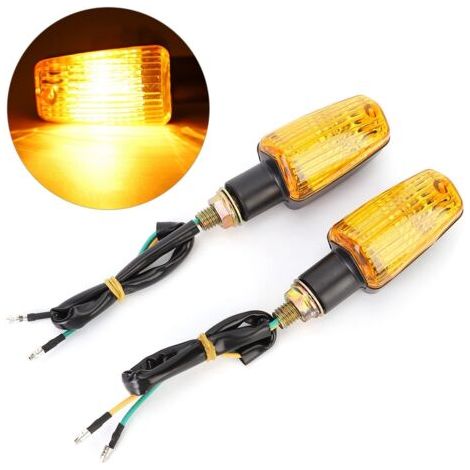 1 Paire Clignotants Étanches Accessoires pour Honda Noir Jaune