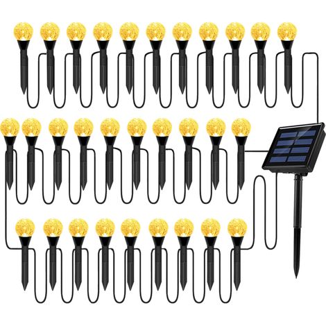 Guirlande lumineuse solaire à bulles pour jardin, décoration extérieure, étanche IP65, LED à piquet, pour allée/cour/jardin (1/5)