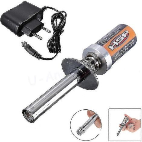 Allumeur de bougie de préchauffage rechargeable HSP 80101 pour moteurs essence/nitro 1/10 et 1/8 (réparation de voitures RC) 1,2 V 1800 mAh/3600 mAh