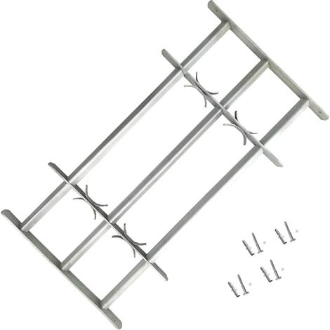Grille de sécurité en acier galvanisé 3 traverses Largeur 700-1050 mm pour fenêtre Protection anti-effraction Model141383 (1/4)