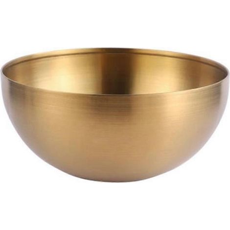 Bol à salade en acier inoxydable grande capacité, bol à soupe coréenne, bol à nouilles de riz, bol à ramen, récipient de cuisine, doré, 20 x 9 cm (1/5)