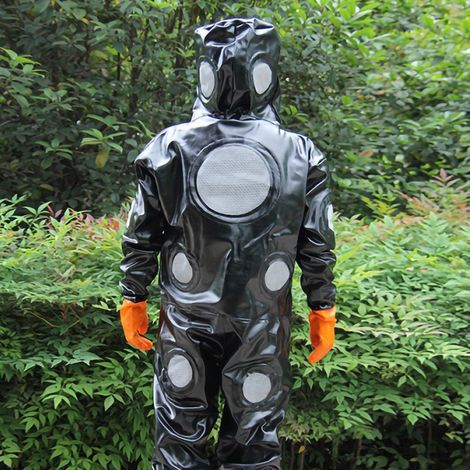 Imkeranzug mit Stachelschutz aus atmungsaktivem Material, Schutzkleidung gegen Hornissen und Bienen mit Handschuhen, leichte und strapazierfähige Imkerbekleidung. (1/5)