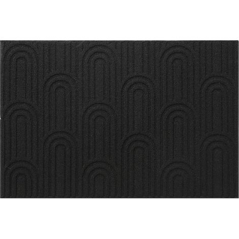 Tapis d'entrée - Tapis de salon - Tapis d'intérieur - Tapis absorbant et antidérapant - Fibre de polypropylène - Noir - 60 x 90 cm (1/5)