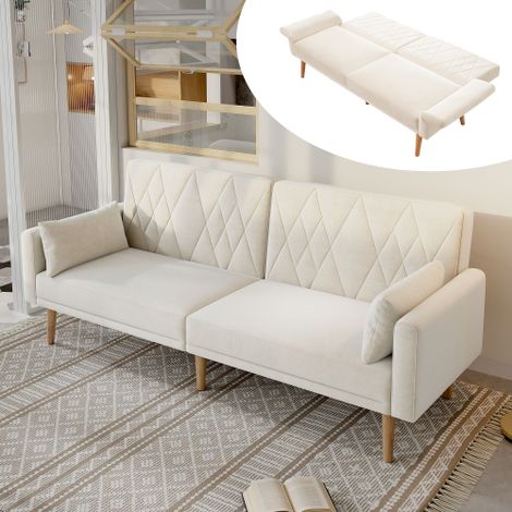 Kleines Sofa, Zweisitzer-Sofa, Schlafsofa, Schlafsofa mit Schlaffunktion, Schlafsofa aus Samtstoff, geeignet für Wohnzimmer, Schlafzimmer, Heimkino, Gästezimmer.