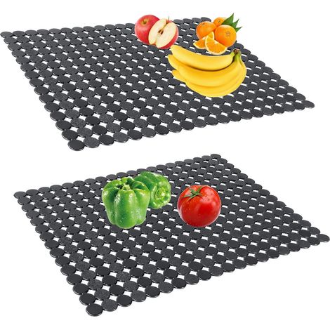 2 Piece Sink Mat Kitchen Sink Mat Cuttable Black PVC Sink Protector Decorative Kitchen Sink Mat to Protect the Sink from Sinks and Scratches (40 x 30 cm) (1/5)